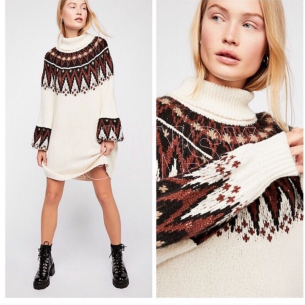 Fair Isle Nordic Sweater Dress - Picture 8 of 8